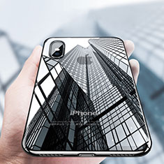 Silikon Schutzhülle Ultra Dünn Tasche Durchsichtig Transparent V12 für Apple iPhone X Schwarz