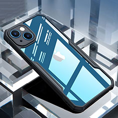Silikon Schutzhülle Ultra Dünn Tasche Durchsichtig Transparent XD1 für Apple iPhone 14 Plus Schwarz