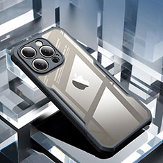 Silikon Schutzhülle Ultra Dünn Tasche Durchsichtig Transparent XD1 für Apple iPhone 14 Pro Schwarz