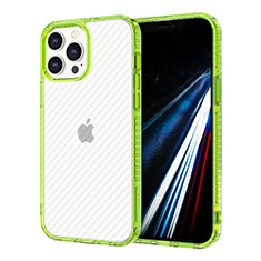 Silikon Schutzhülle Ultra Dünn Tasche Flexible Hülle Durchsichtig Transparent YJ1 für Apple iPhone 12 Pro Grün