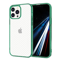 Silikon Schutzhülle Ultra Dünn Tasche Flexible Hülle Durchsichtig Transparent YJ1 für Apple iPhone 12 Pro Max Nachtgrün
