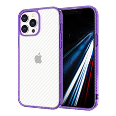 Silikon Schutzhülle Ultra Dünn Tasche Flexible Hülle Durchsichtig Transparent YJ1 für Apple iPhone 12 Pro Max Violett