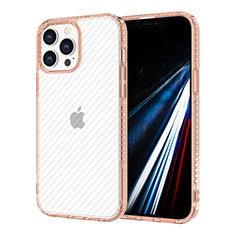 Silikon Schutzhülle Ultra Dünn Tasche Flexible Hülle Durchsichtig Transparent YJ1 für Apple iPhone 12 Pro Rosa