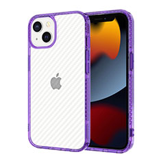 Silikon Schutzhülle Ultra Dünn Tasche Flexible Hülle Durchsichtig Transparent YJ1 für Apple iPhone 13 Violett