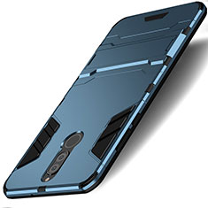 Silikon Schutzhülle und Kunststoff Tasche mit Ständer für Huawei Nova 2i Blau
