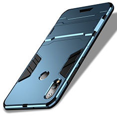 Silikon Schutzhülle und Kunststoff Tasche mit Ständer für Huawei Nova 3e Blau