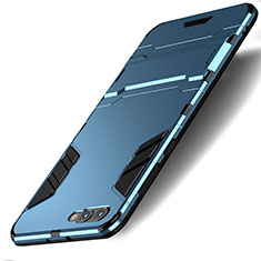 Silikon Schutzhülle und Kunststoff Tasche mit Ständer R01 für Huawei Honor V10 Blau