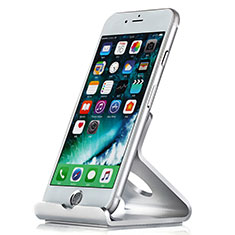 Smartphone Halter Halterung Handy Ständer Universal T12 für Apple iPhone SE Silber
