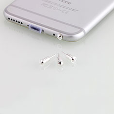 Staubschutz Stöpsel Passend Jack 3.5mm Android Apple Universal D05 für Apple iPhone 4S Silber