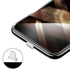Staubschutz Stöpsel Passend Lightning USB Jack H02 für Apple iPhone 11 Pro Max Silber