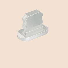 Staubschutz Stöpsel Passend Lightning USB Jack J06 für Apple iPhone 14 Plus Silber