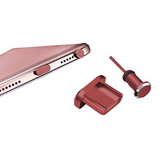 Staubschutz Stöpsel Passend USB-B Jack Android Universal H01 für Oneplus 6 Rot
