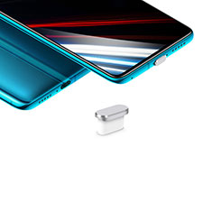 Staubschutz Stöpsel Passend USB-C Jack Type-C Universal H02 für Huawei Nova 8 SE 5G Silber