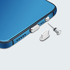 Staubschutz Stöpsel Passend USB-C Jack Type-C Universal H05 für Samsung Galaxy Tab S6 Lite 10.4 SM-P610 Silber