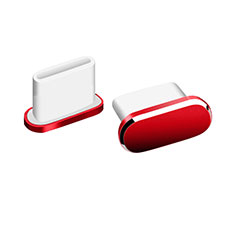 Staubschutz Stöpsel Passend USB-C Jack Type-C Universal H06 für Apple iPhone 15 Plus Rot