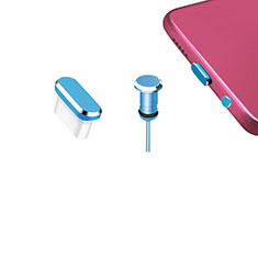 Staubschutz Stöpsel Passend USB-C Jack Type-C Universal H12 für Samsung Galaxy Core Lte SM-G386f SM-G3518 Blau
