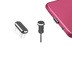Staubschutz Stöpsel Passend USB-C Jack Type-C Universal H12 für Huawei P8 Lite 2017 Dunkelgrau
