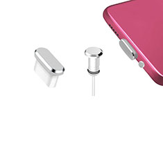 Staubschutz Stöpsel Passend USB-C Jack Type-C Universal H12 für Apple iPhone 15 Plus Silber