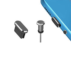 Staubschutz Stöpsel Passend USB-C Jack Type-C Universal H15 für Samsung Galaxy A3 2017 SM-A320F Dunkelgrau
