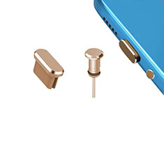 Staubschutz Stöpsel Passend USB-C Jack Type-C Universal H15 für Wiko Rainbow Jam Gold