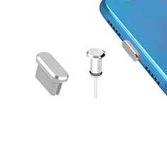 Staubschutz Stöpsel Passend USB-C Jack Type-C Universal H15 für Huawei Honor Play 7 Silber