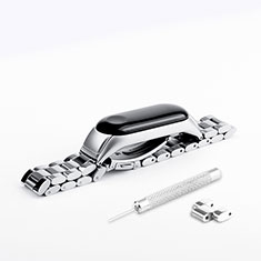 Uhrenarmband Edelstahl Band für Xiaomi Mi Band 3 Silber