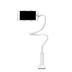 Universal Faltbare Ständer Smartphone Halter Halterung Flexibel T16 für Sony Xperia L3 Weiß
