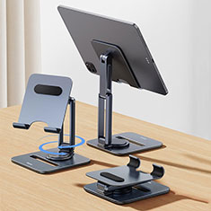 Universal Faltbare Ständer Tablet Halter Halterung Flexibel D07 für Apple iPad 10.2 (2020) Schwarz