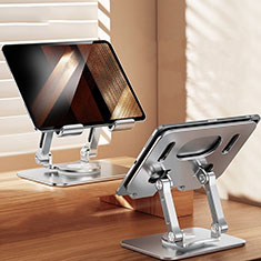 Universal Faltbare Ständer Tablet Halter Halterung Flexibel D08 für Microsoft Surface Pro 4 Silber