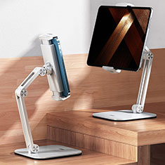Universal Faltbare Ständer Tablet Halter Halterung Flexibel F03 für Apple iPad Pro 12.9 Weiß