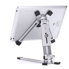 Universal Faltbare Ständer Tablet Halter Halterung Flexibel K19 für Apple iPad Pro 12.9 Silber