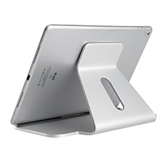 Universal Faltbare Ständer Tablet Halter Halterung Flexibel K21 für Apple iPad Air 5 10.9 (2022) Silber