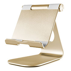 Universal Faltbare Ständer Tablet Halter Halterung Flexibel K23 für Apple iPad 4 Gold