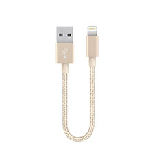 USB Ladekabel Kabel 15cm S01 für Apple iPad Air 4 10.9 (2020) Gold