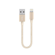 USB Ladekabel Kabel 15cm S01 für Apple iPhone 5C Gold