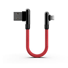 USB Ladekabel Kabel 20cm S02 für Apple iPhone 13 Pro Max Rot
