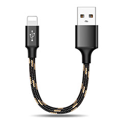 USB Ladekabel Kabel 25cm S03 für Apple iPad 10.2 (2020) Schwarz