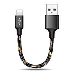 USB Ladekabel Kabel 25cm S03 für Apple iPhone 11 Pro Max Schwarz