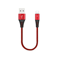 USB Ladekabel Kabel 30cm D16 für Apple iPhone 14 Plus Rot