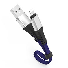 USB Ladekabel Kabel 30cm S04 für Apple iPhone 13 Mini Blau