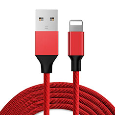 USB Ladekabel Kabel D03 für Apple iPhone 5 Rot