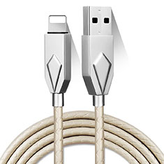 USB Ladekabel Kabel D13 für Apple iPad Air 10.9 (2020) Silber