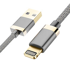 USB Ladekabel Kabel D24 für Apple iPhone 5C Grau
