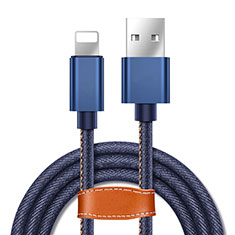 USB Ladekabel Kabel L04 für Apple iPhone 11 Pro Blau