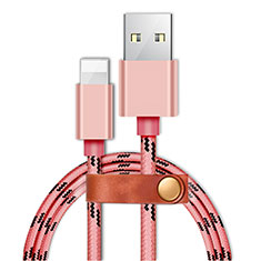USB Ladekabel Kabel L05 für Apple iPhone 5C Rosa