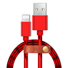 USB Ladekabel Kabel L05 für Apple iPhone 5C Rot