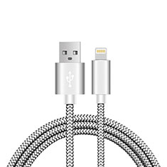USB Ladekabel Kabel L07 für Apple iPhone 5C Silber