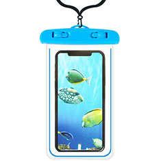 Wasserdicht Unterwasser Handy Tasche Universal W08 für Sharp AQUOS Sense4 Plus Hellblau