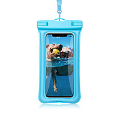 Wasserdicht Unterwasser Handy Tasche Universal W12 für Motorola Moto G32 Hellblau