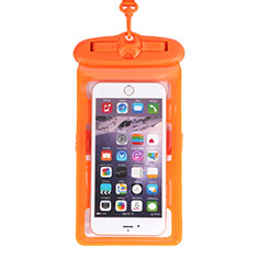 Wasserdicht Unterwasser Handy Tasche Universal W18 für LG K42 Orange